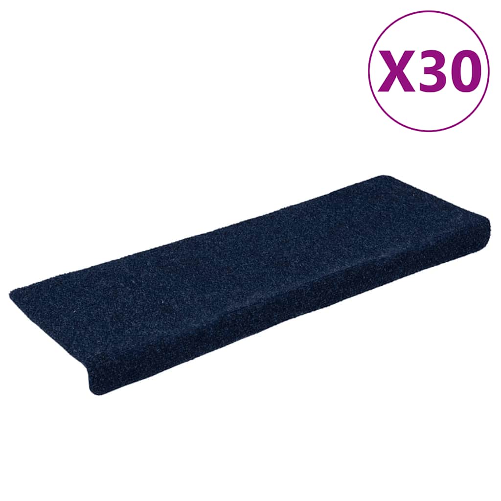 Stufenmatten Selbstklebend 30 Stk. 65x21x4 cm Marineblau Rechteckiger Rand