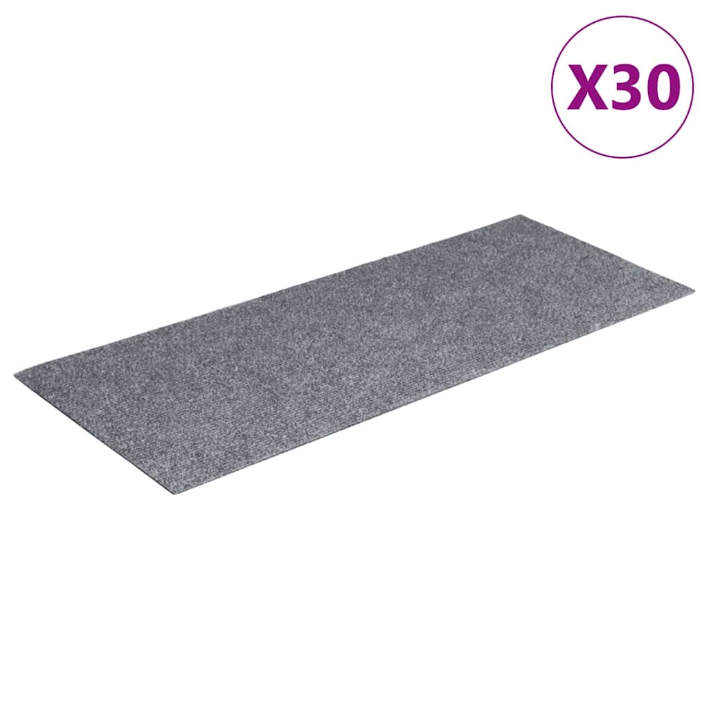 Stufenmatten Selbstklebend 30 Stk. 60x25 cm Hellgrau Rechteckig