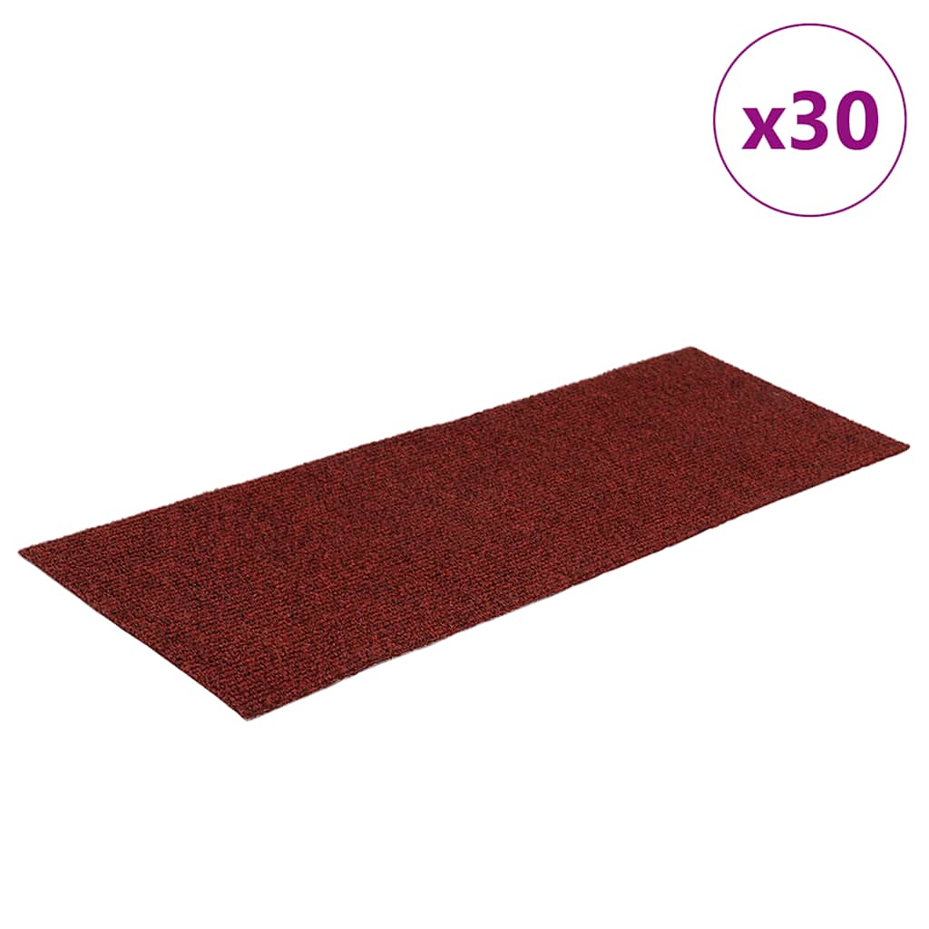 Stufenmatten Selbstklebend 30 Stk. 60x25 cm Bordeauxrot Rechteckig