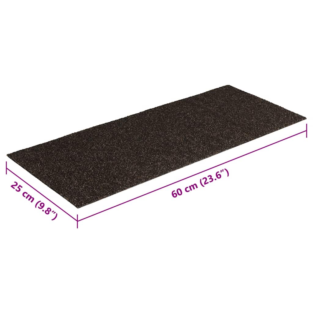 Stufenmatten Selbstklebend 30 Stk. 60x25 cm Dunkelbraun Rechteckig