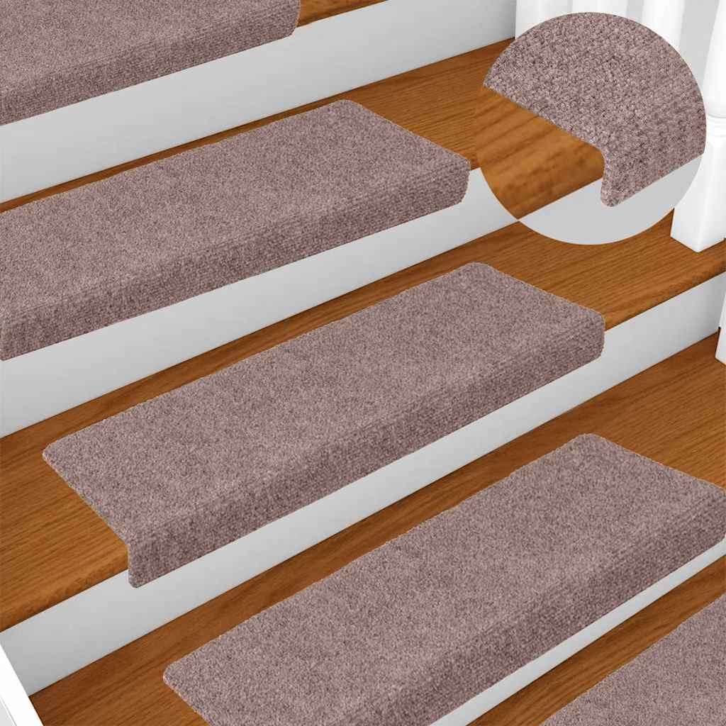 Stufenmatten Selbstklebend 20 Stk. 65x21x4 cm Hellbraun Rechteckiger Rand
