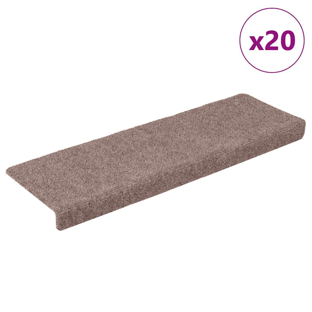 Stufenmatten Selbstklebend 20 Stk. 65x21x4 cm Hellbraun Rechteckiger Rand