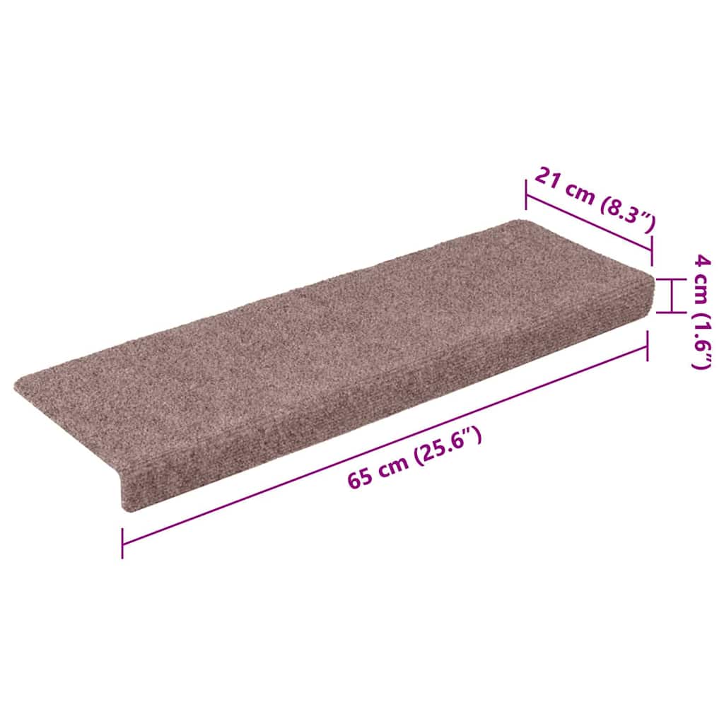 Stufenmatten Selbstklebend 20 Stk. 65x21x4 cm Hellbraun Rechteckiger Rand
