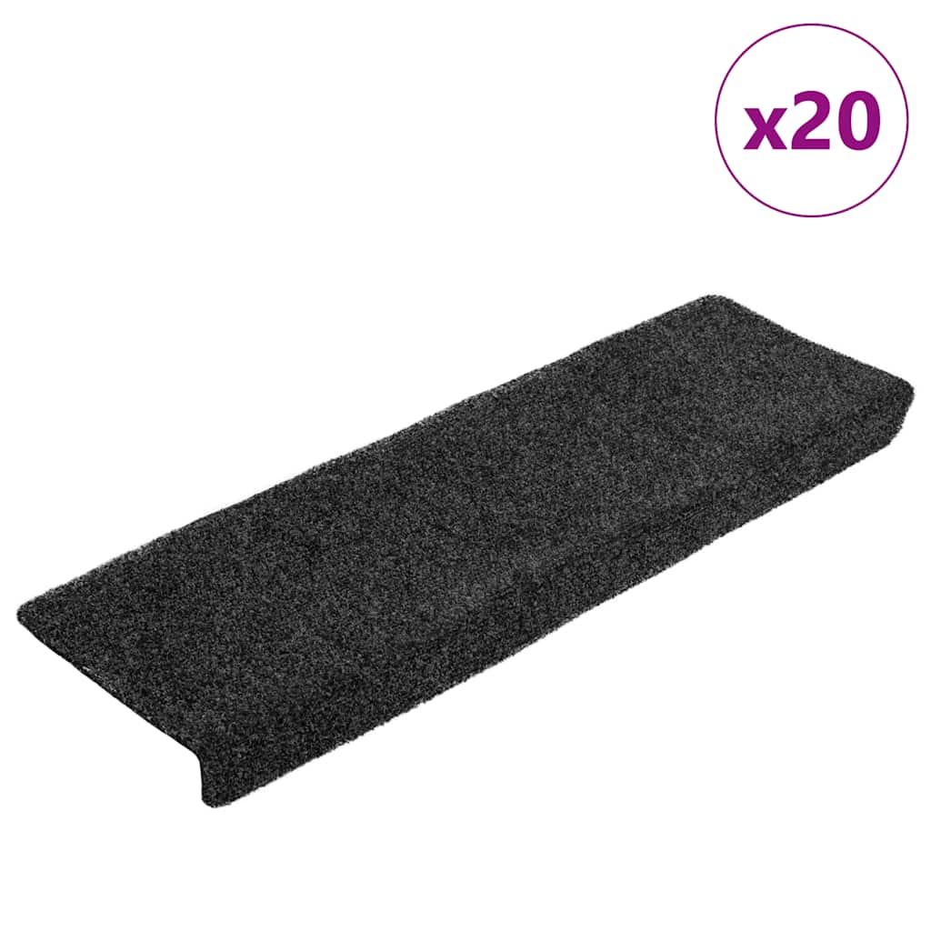 Stufenmatten Selbstklebend 20 Stk. 65x21x4 cm Dunkelgrau Rechteckiger Rand