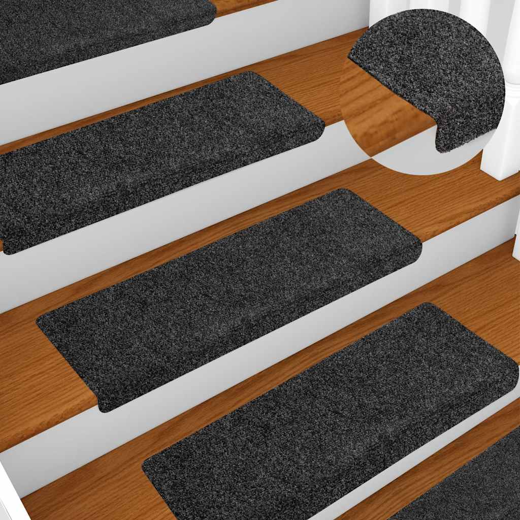 Stufenmatten Selbstklebend 20 Stk. 65x21x4 cm Dunkelgrau Rechteckiger Rand