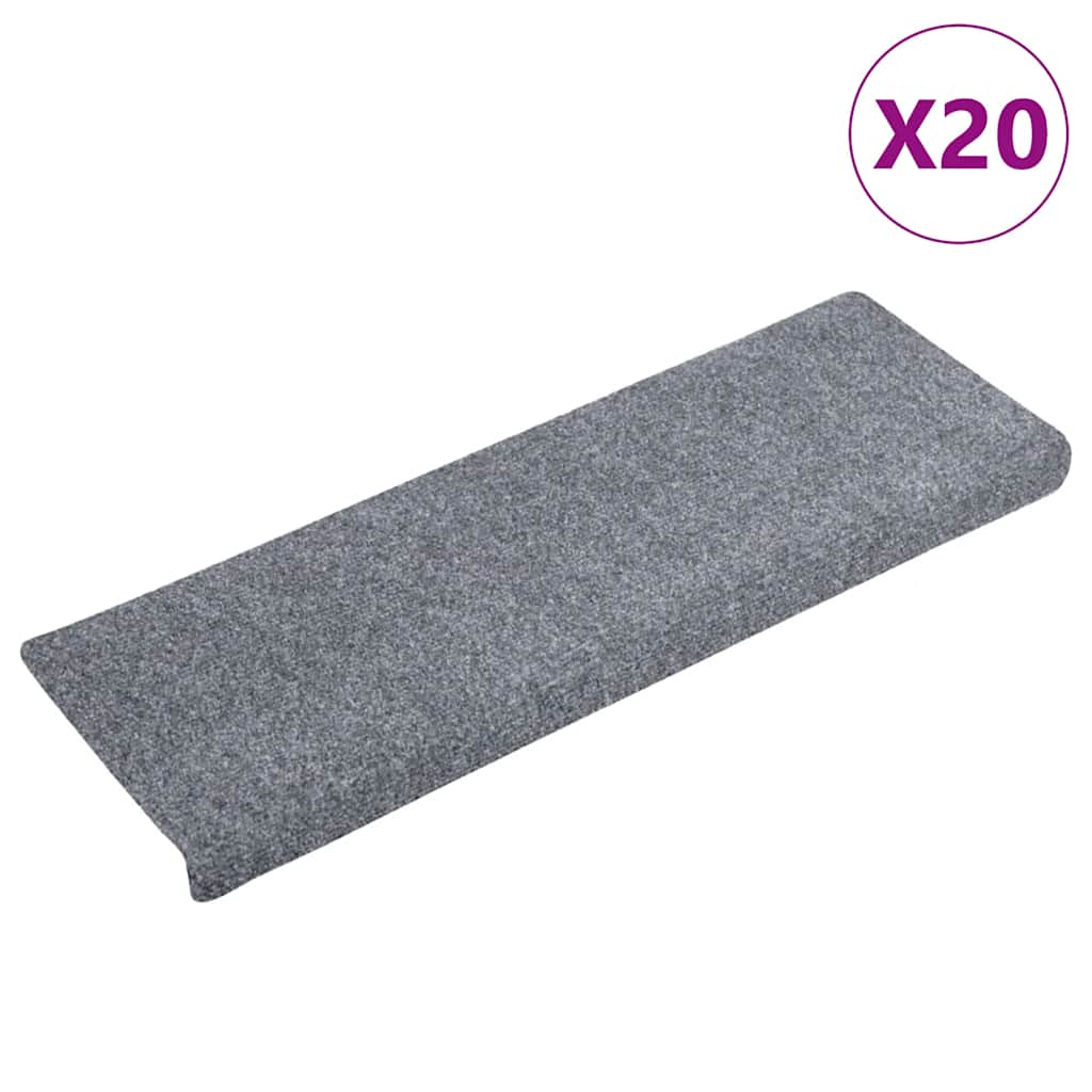 Stufenmatten Selbstklebend 20 Stk. 65x21x4 cm Hellgrau Rechteckiger Rand