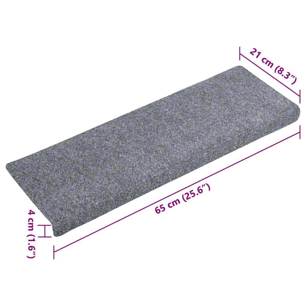 Stufenmatten Selbstklebend 20 Stk. 65x21x4 cm Hellgrau Rechteckiger Rand