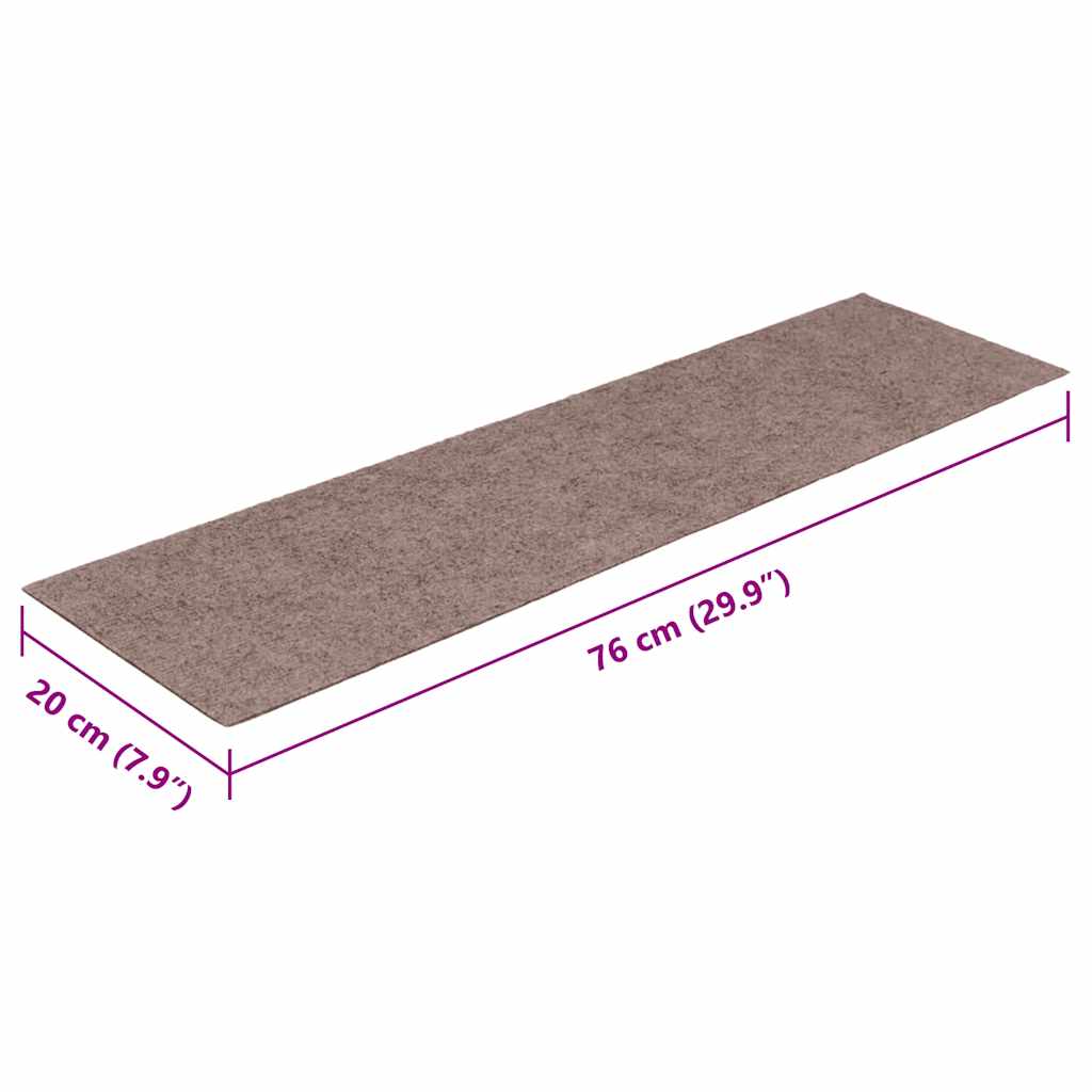 Stufenmatten Selbstklebend 30 Stk. 76x20 cm Hellbraun Rechteckig