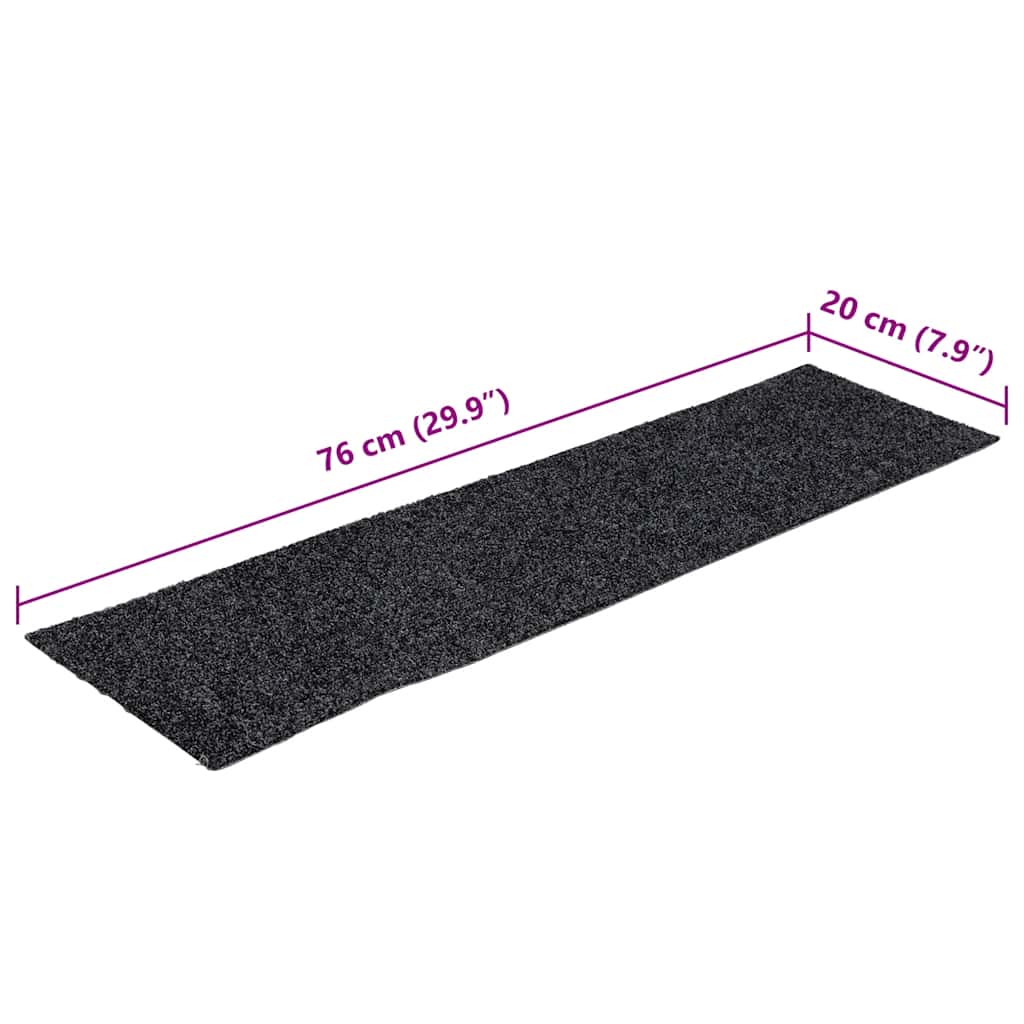 Stufenmatten Selbstklebend 30 Stk. 76x20 cm Dunkelgrau Rechteckig