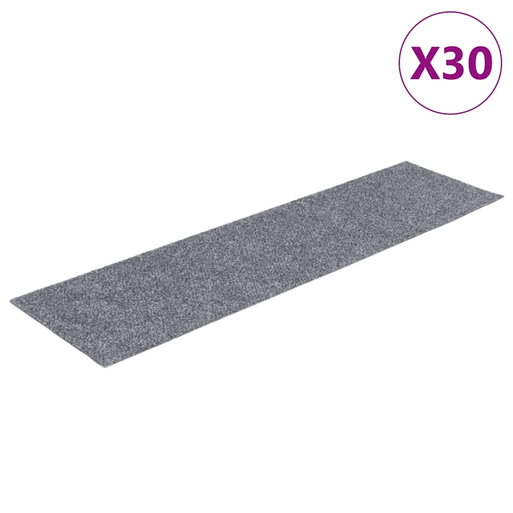 Stufenmatten Selbstklebend 30 Stk. 76x20 cm Hellgrau Rechteckig