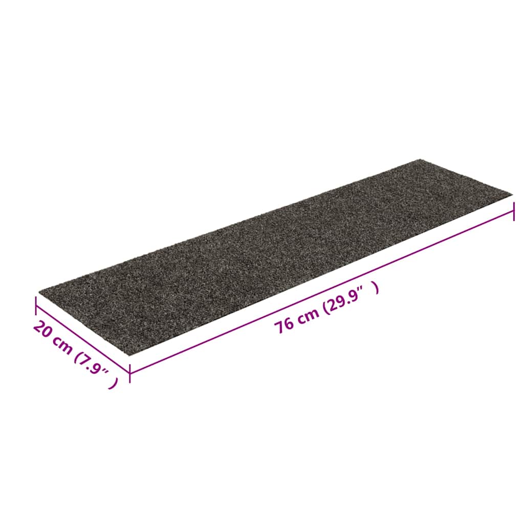Stufenmatten Selbstklebend 30 Stk. 76x20 cm Anthrazit Rechteckig