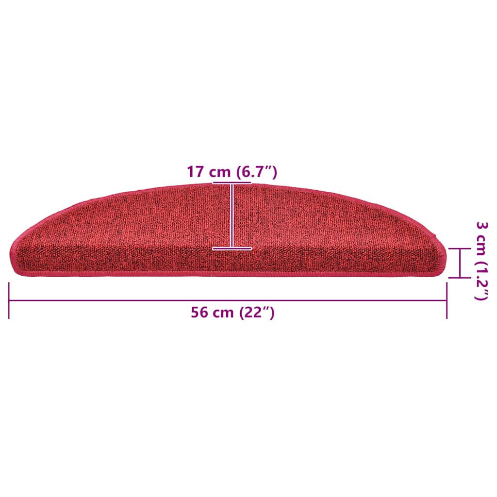 Stufenmatten 30 Stk. 56x17x3 cm Rot Halbrund