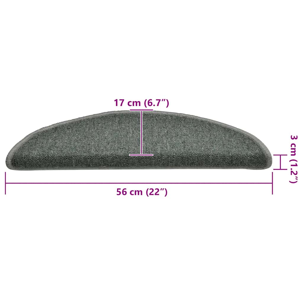 Stufenmatten 30 Stk. 56x17x3 cm Dunkelgrün Halbrund