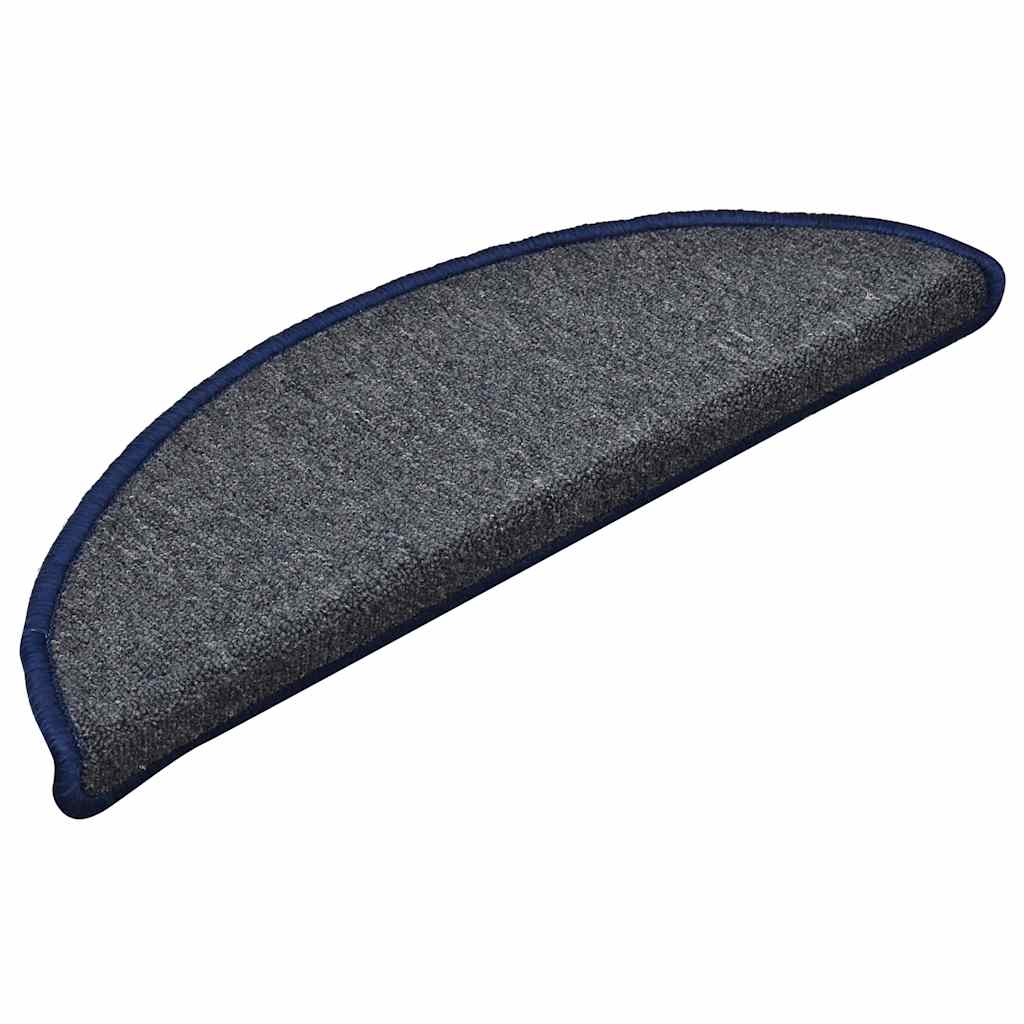 Stufenmatten 30 Stk. 56x17x3 cm Dunkelgrau und Blau Halbrund