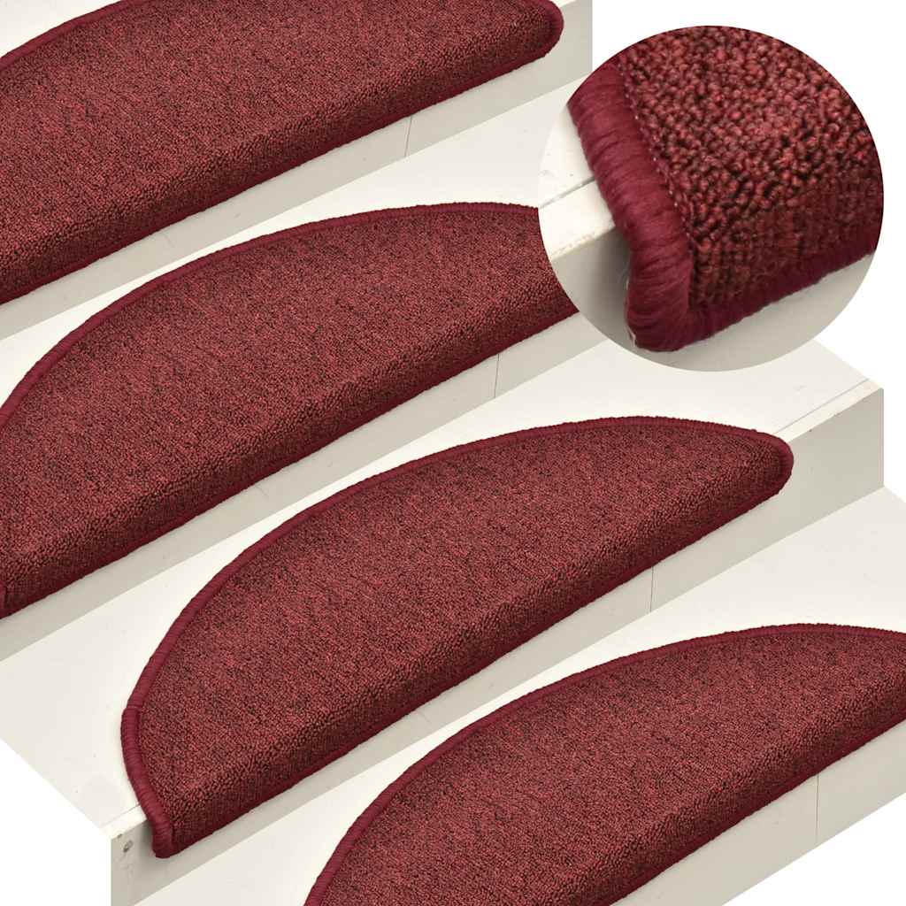 Stufenmatten 30 Stk. 56x17x3 cm Bordeaux Halbrund