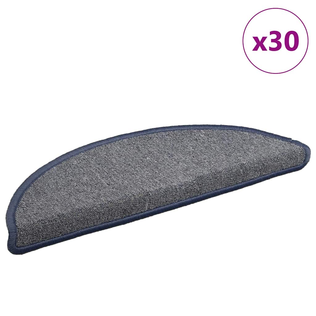 Stufenmatten 30 Stk. 56x17x3 cm Hellgrau und Blau Halbrund