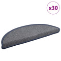 Stufenmatten 30 Stk. 56x17x3 cm Hellgrau und Blau Halbrund