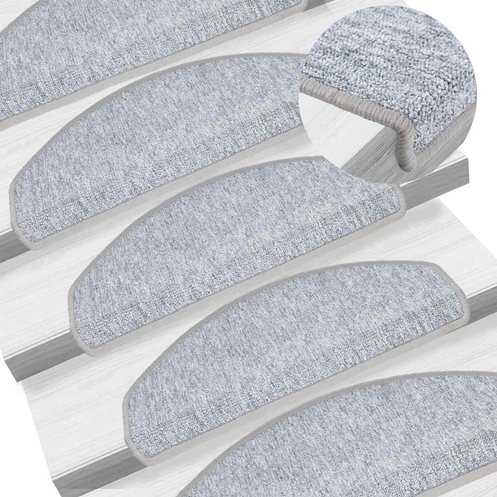 Stufenmatten 30 Stk. 65x24x4 cm Hellgrau Halbrund Groß