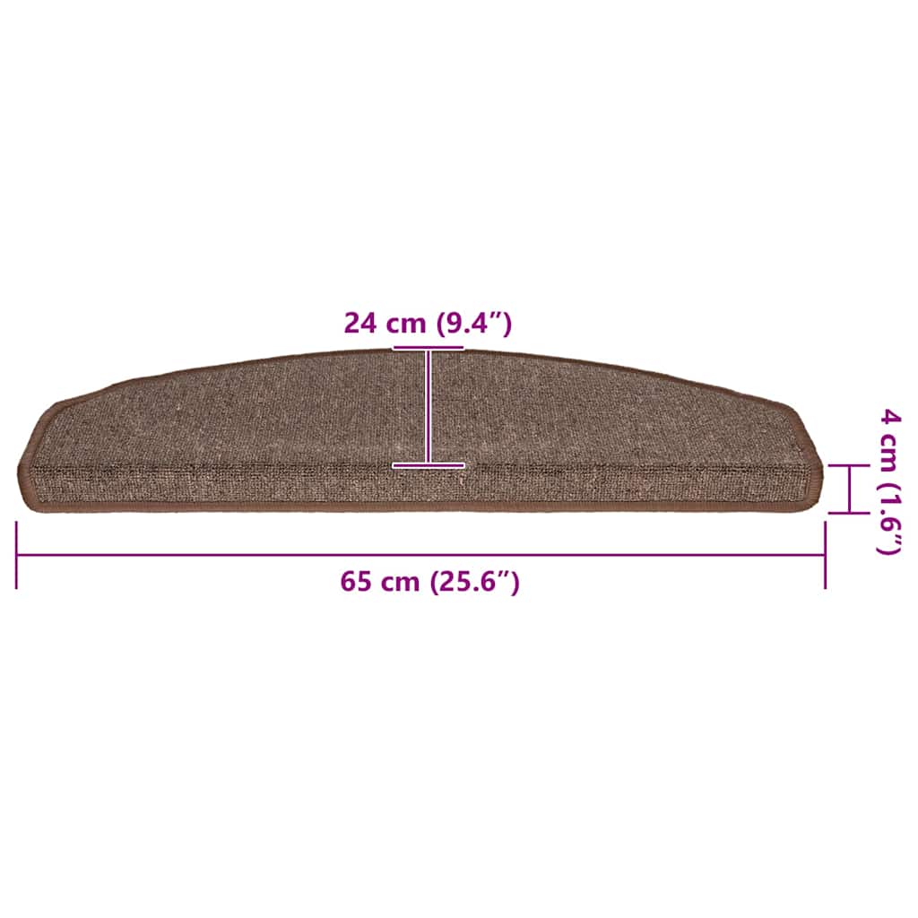 Stufenmatten 30 Stk. 65x24x4 cm Kaffeebraun Halbrund Groß