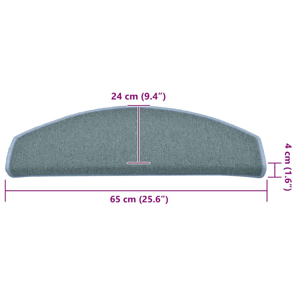Stufenmatten 30 Stk. 65x24x4 cm Seeblau Halbrund Groß