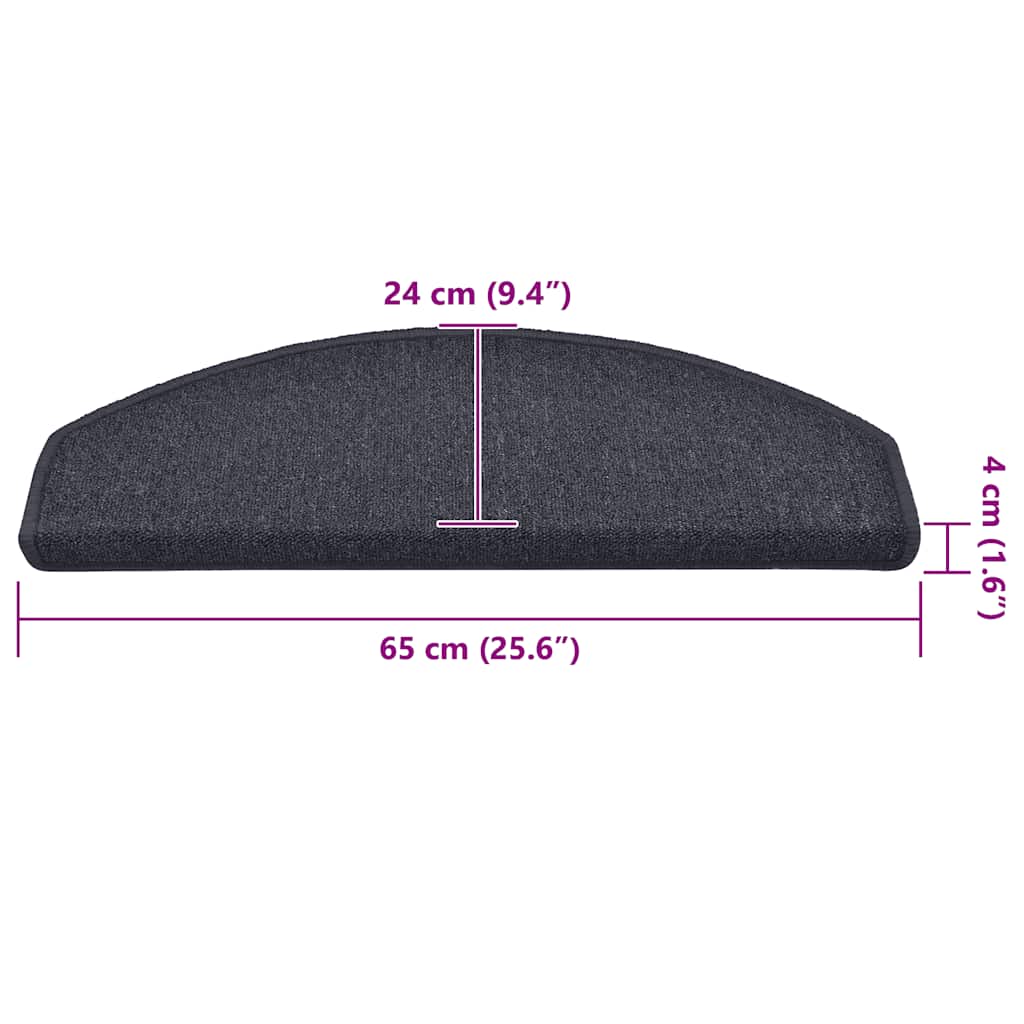 Stufenmatten 30 Stk. 65 x 24 x 4 cm Dunkelgrau und Blau Halbrund Groß