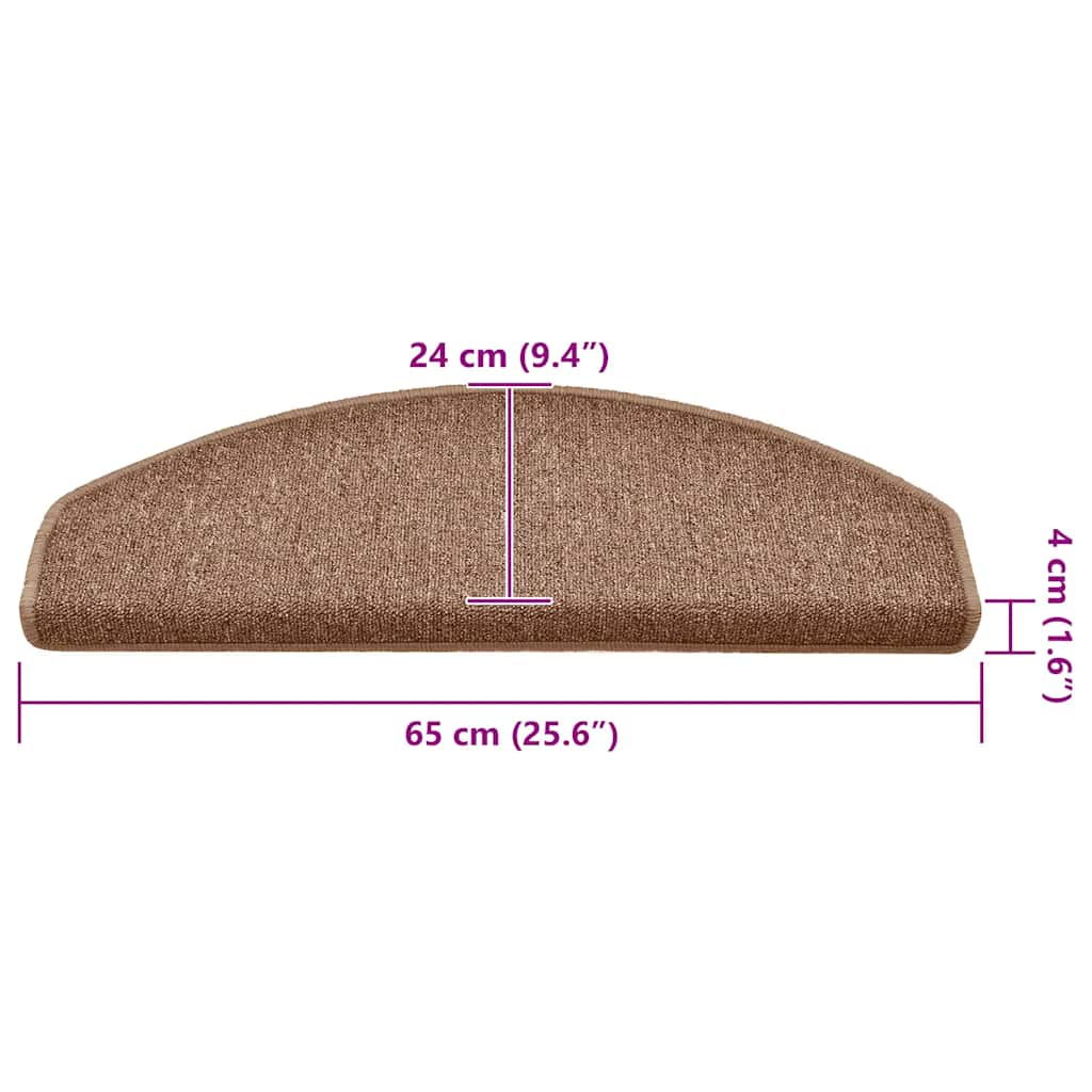 Stufenmatten 30 Stk. 65x24x4 cm Braun Halbrund Groß