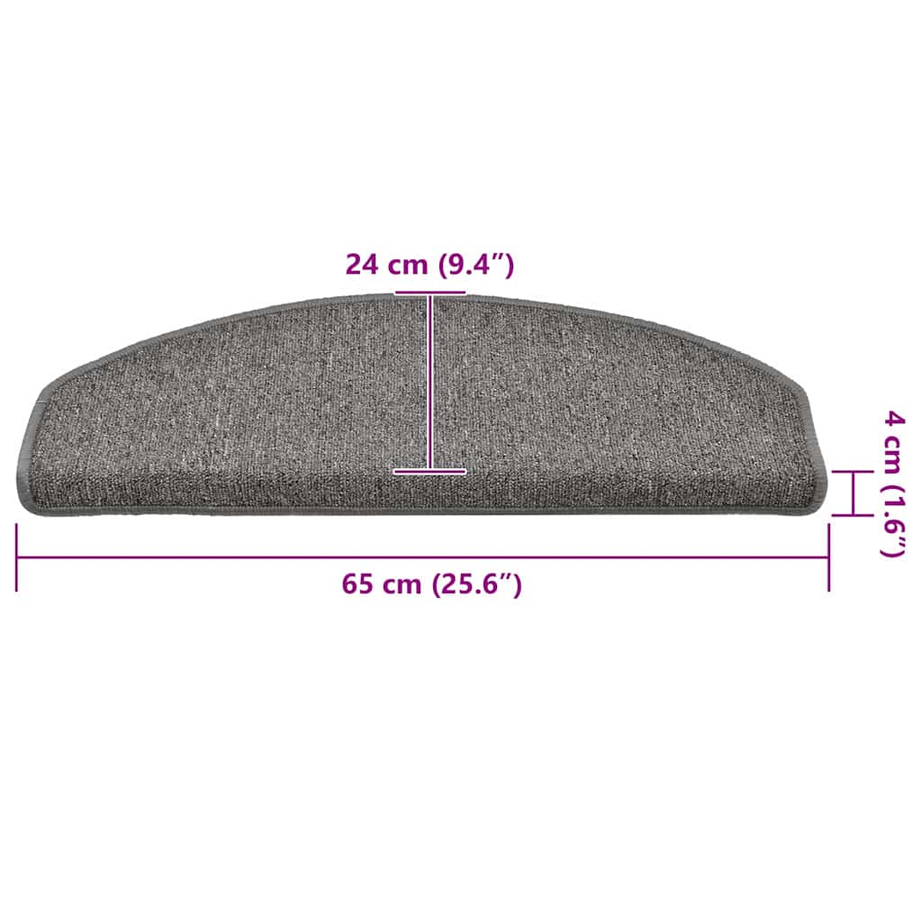 Stufenmatten 30 Stk. 65x24x4 cm Dunkelgrau Halbrund Groß
