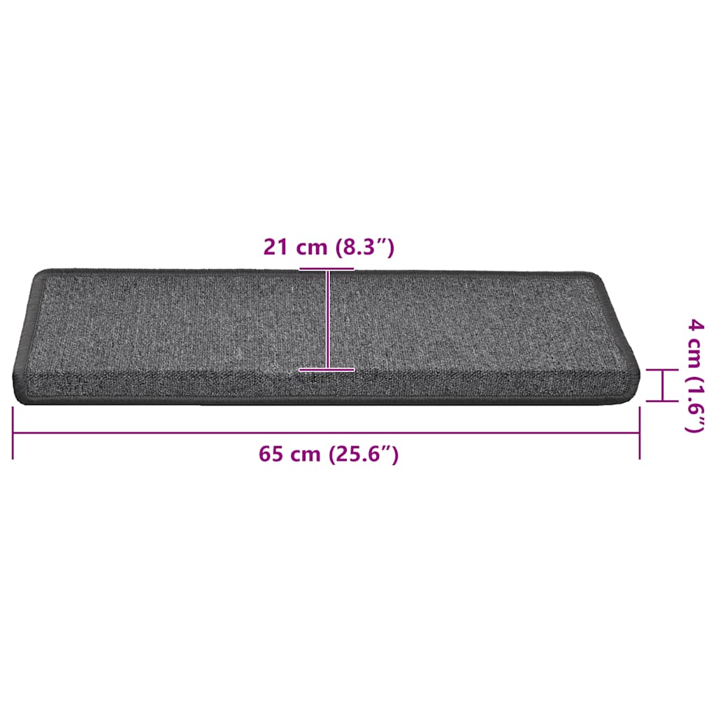 Stufenmatten 30 Stk. 65x21x4 cm Dunkelgrau Rechteckiger Rand