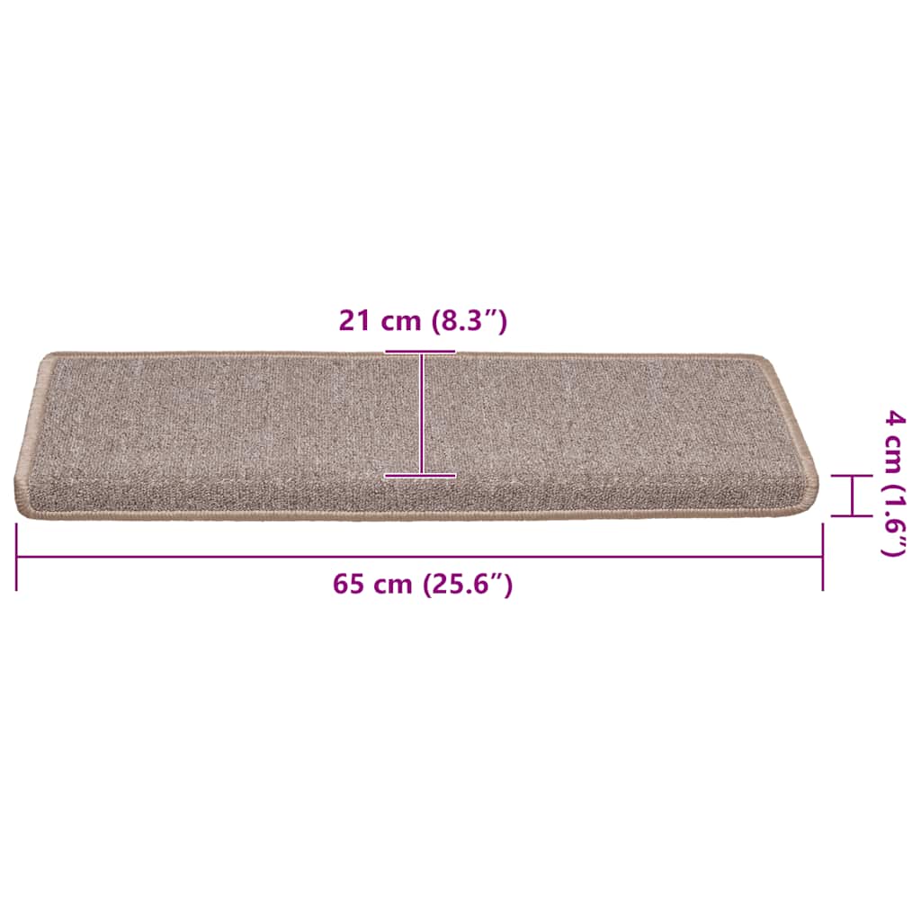 Stufenmatten 30 Stk. 65x21x4 cm Hellbraun Rechteckiger Rand