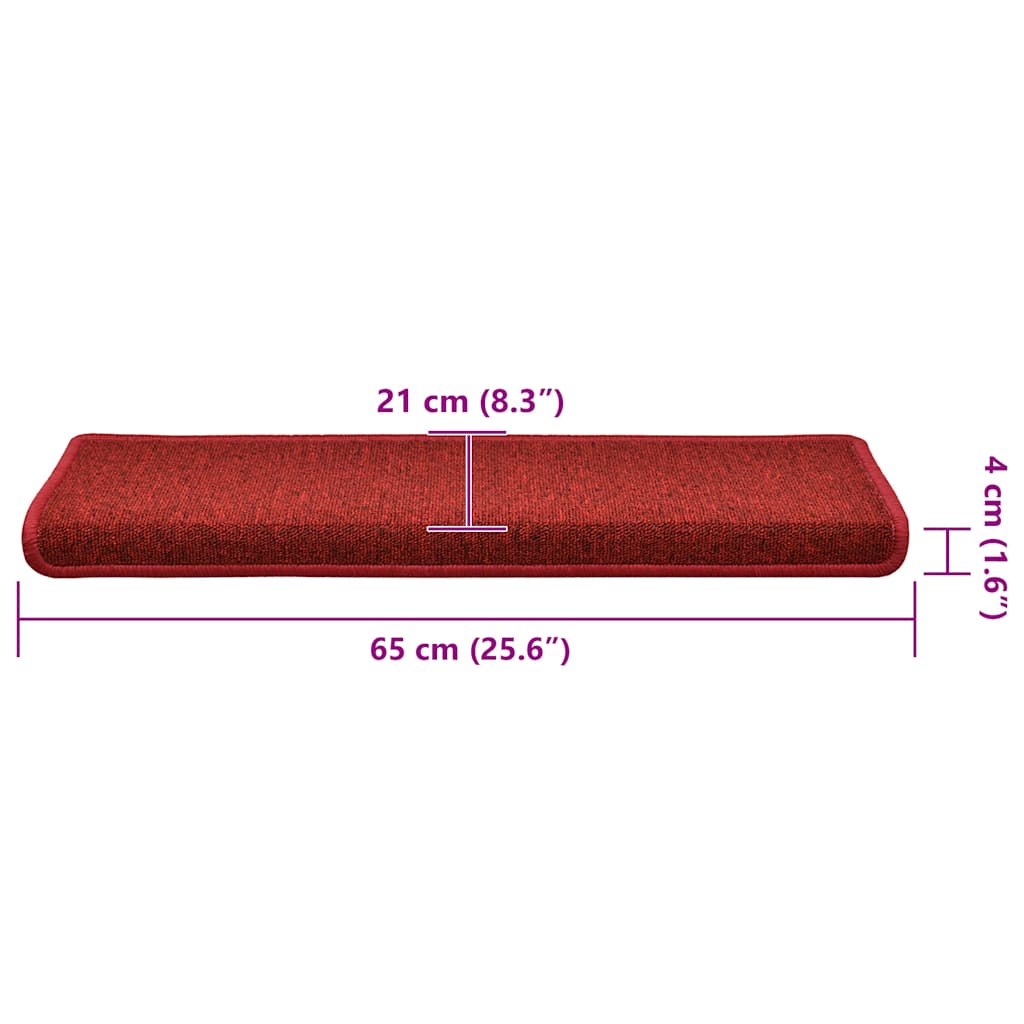 Stufenmatten 30 Stk. 65x21x4 cm Rot Rechteckiger Rand