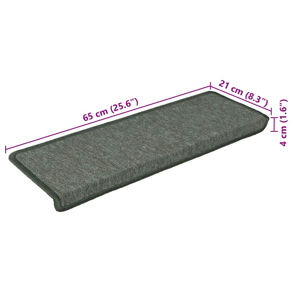 Stufenmatten 30 Stk. 65x21x4 cm Dunkelgrün Rechteckiger Rand