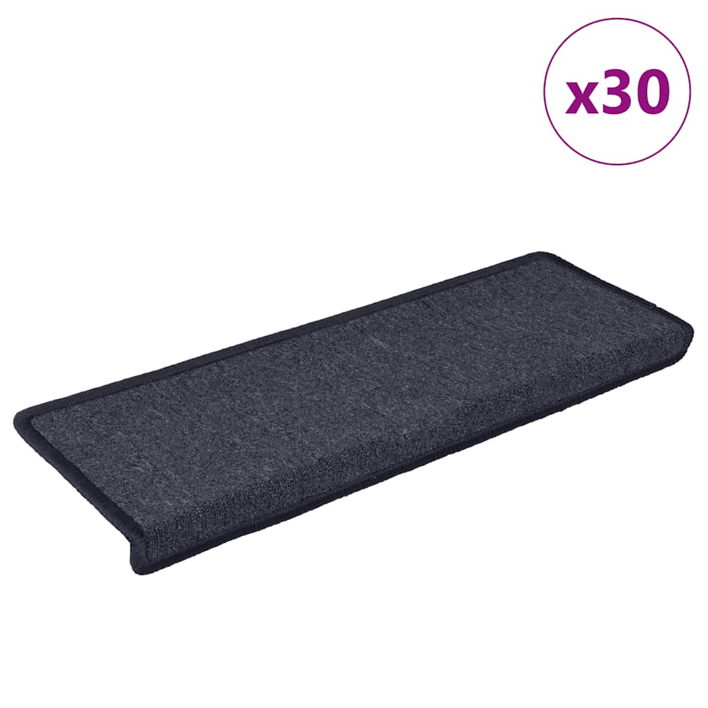 Stufenmatten 30 Stk. 65 x 21 x 4 cm Dunkelgrau und Blau Rechteckiger Rand