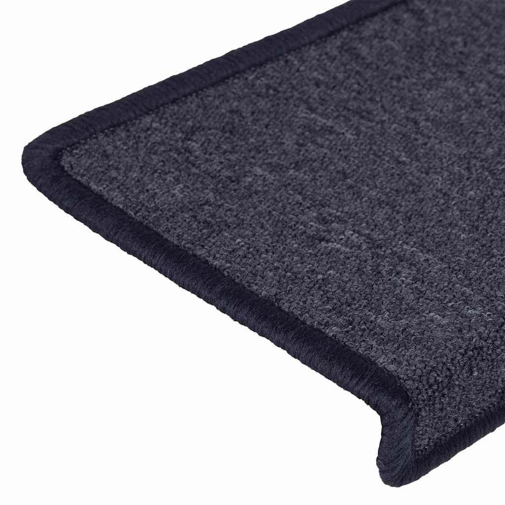 Stufenmatten 30 Stk. 65 x 21 x 4 cm Dunkelgrau und Blau Rechteckiger Rand