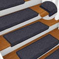 Stufenmatten 30 Stk. 65 x 21 x 4 cm Dunkelgrau und Blau Rechteckiger Rand
