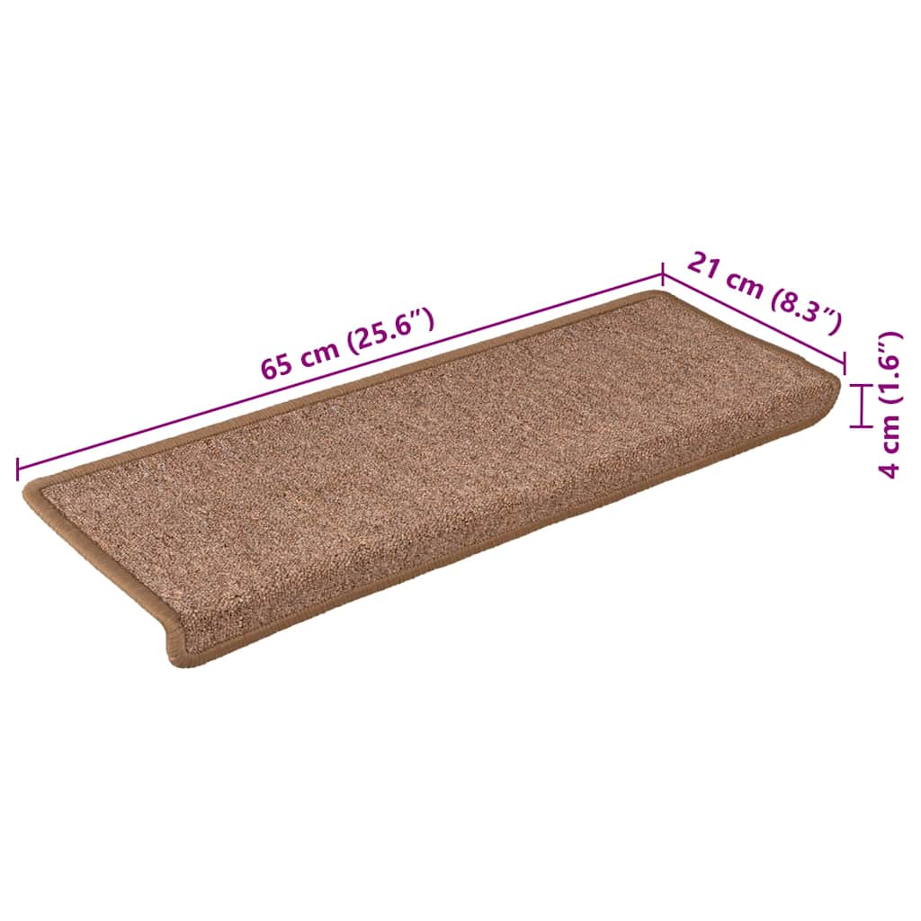 Stufenmatten 30 Stk. 65x21x4 cm Braun Rechteckiger Rand