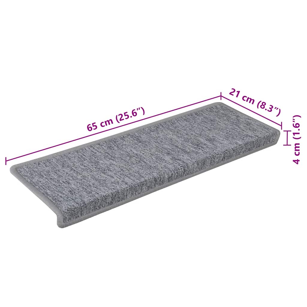 Stufenmatten 30 Stk. 65x21x4 cm Hellgrau Rechteckiger Rand