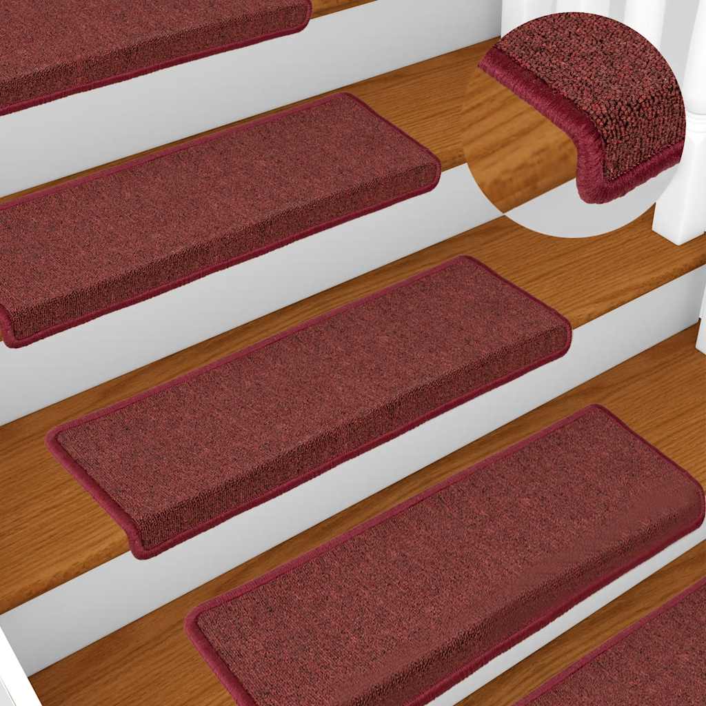 Stufenmatten 30 Stk. 65x21x4 cm Bordeaux Rechteckiger Rand