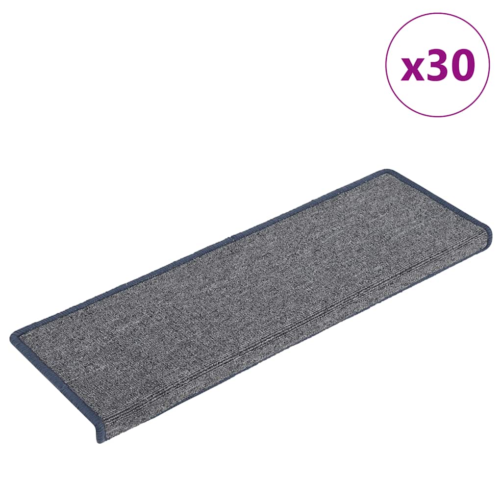 Stufenmatten 30 Stk. 65 x 21 x 4 cm Hellgrau und Blau Rechteckiger Rand