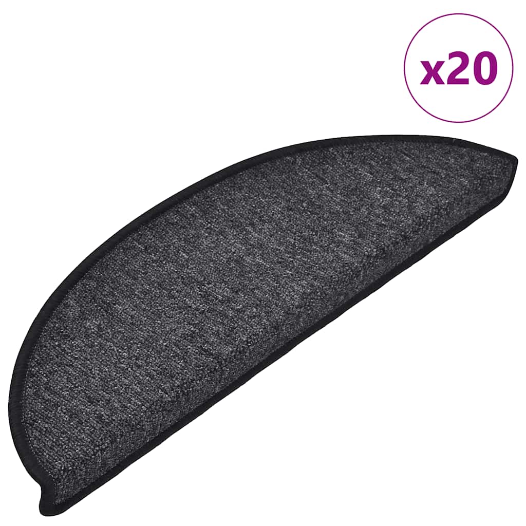 Stufenmatten 20 Stk. 56x17x3 cm Anthrazit Halbrund