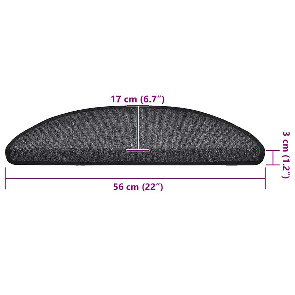 Stufenmatten 20 Stk. 56x17x3 cm Anthrazit Halbrund