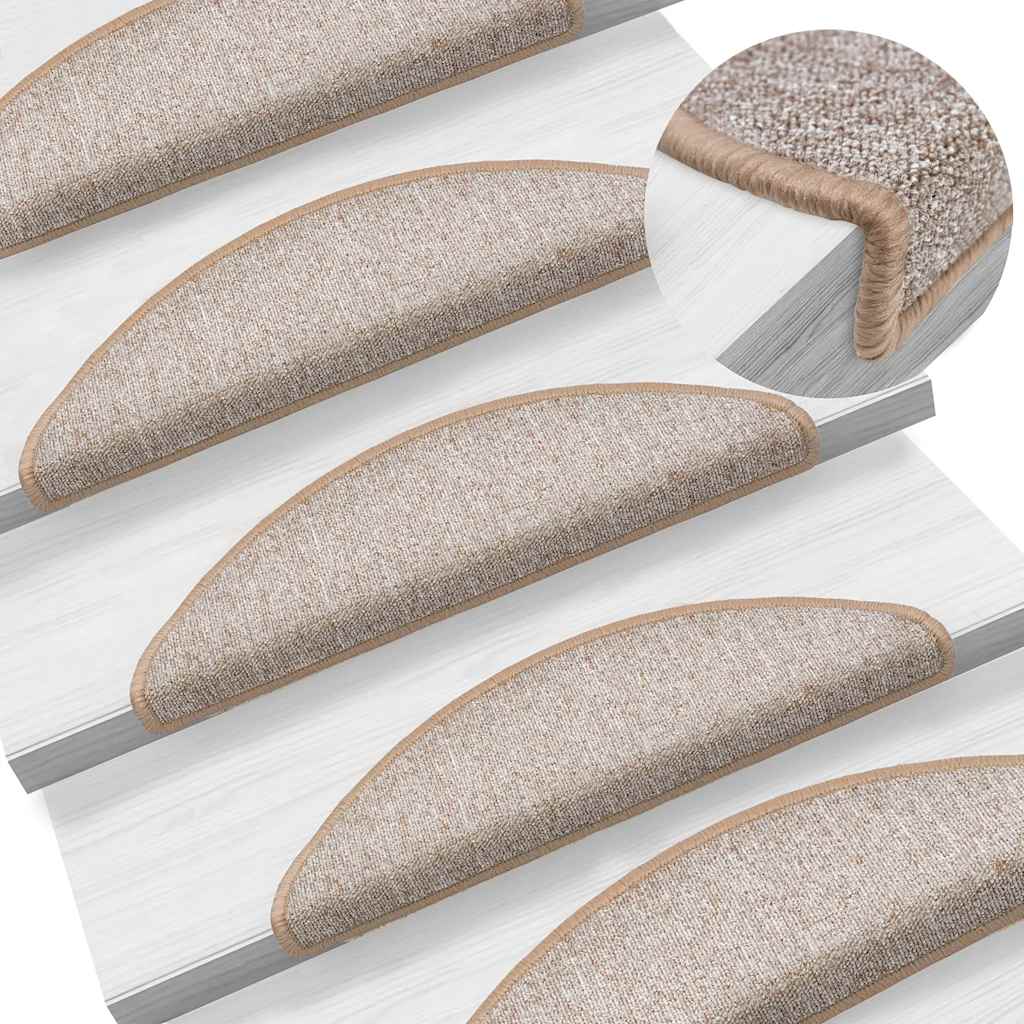 Stufenmatten 20 Stk. 56x17x3 cm Hellbraun Halbrund