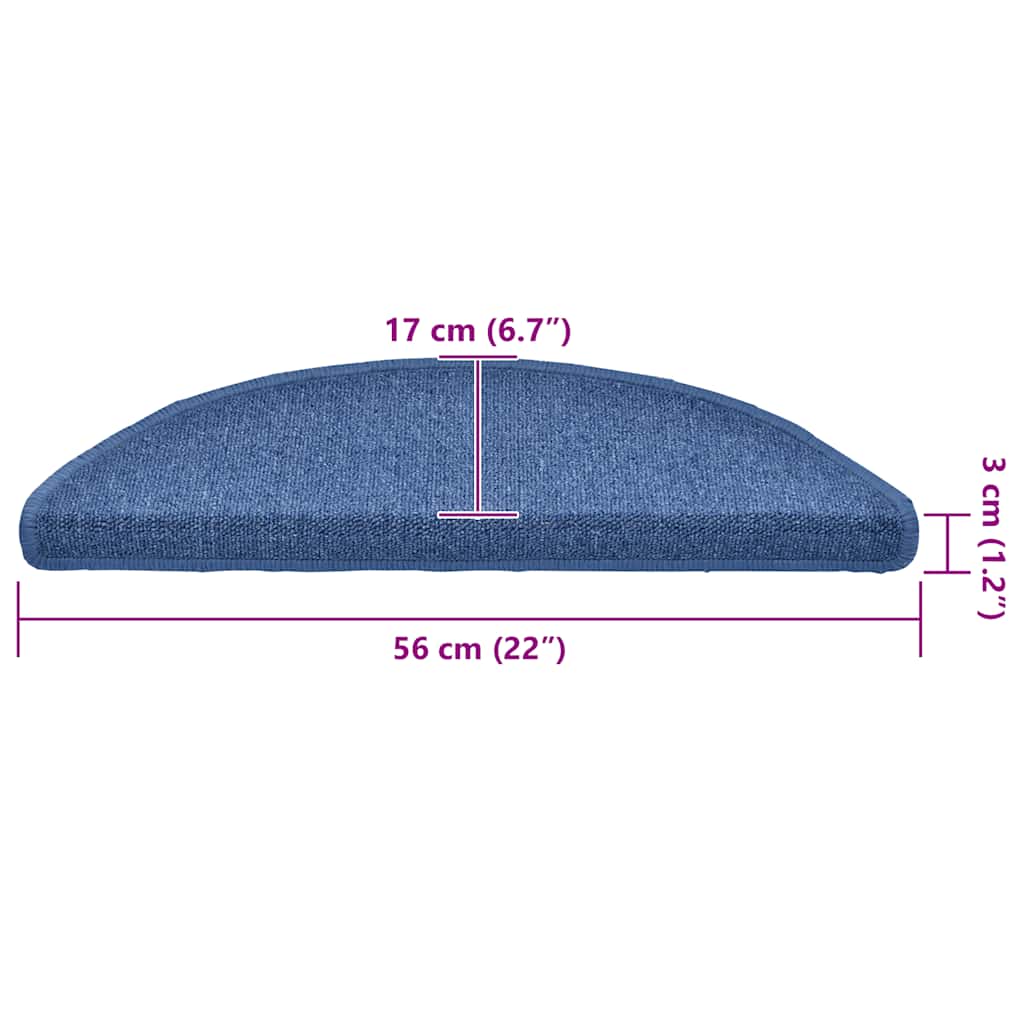 Stufenmatten 20 Stk. 56x17x3 cm Blau Halbrund