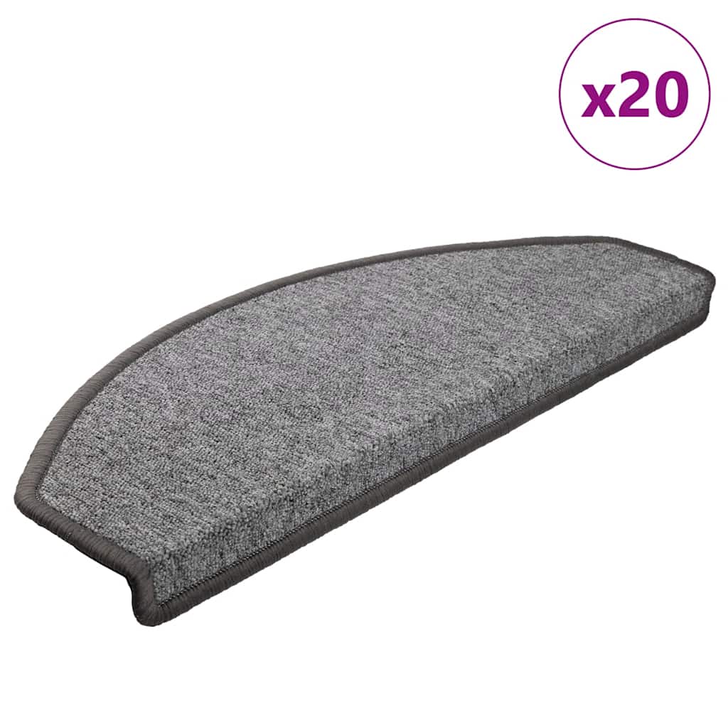 Stufenmatten 20 Stk. 65x24x4 cm Dunkelgrau Halbrund Groß