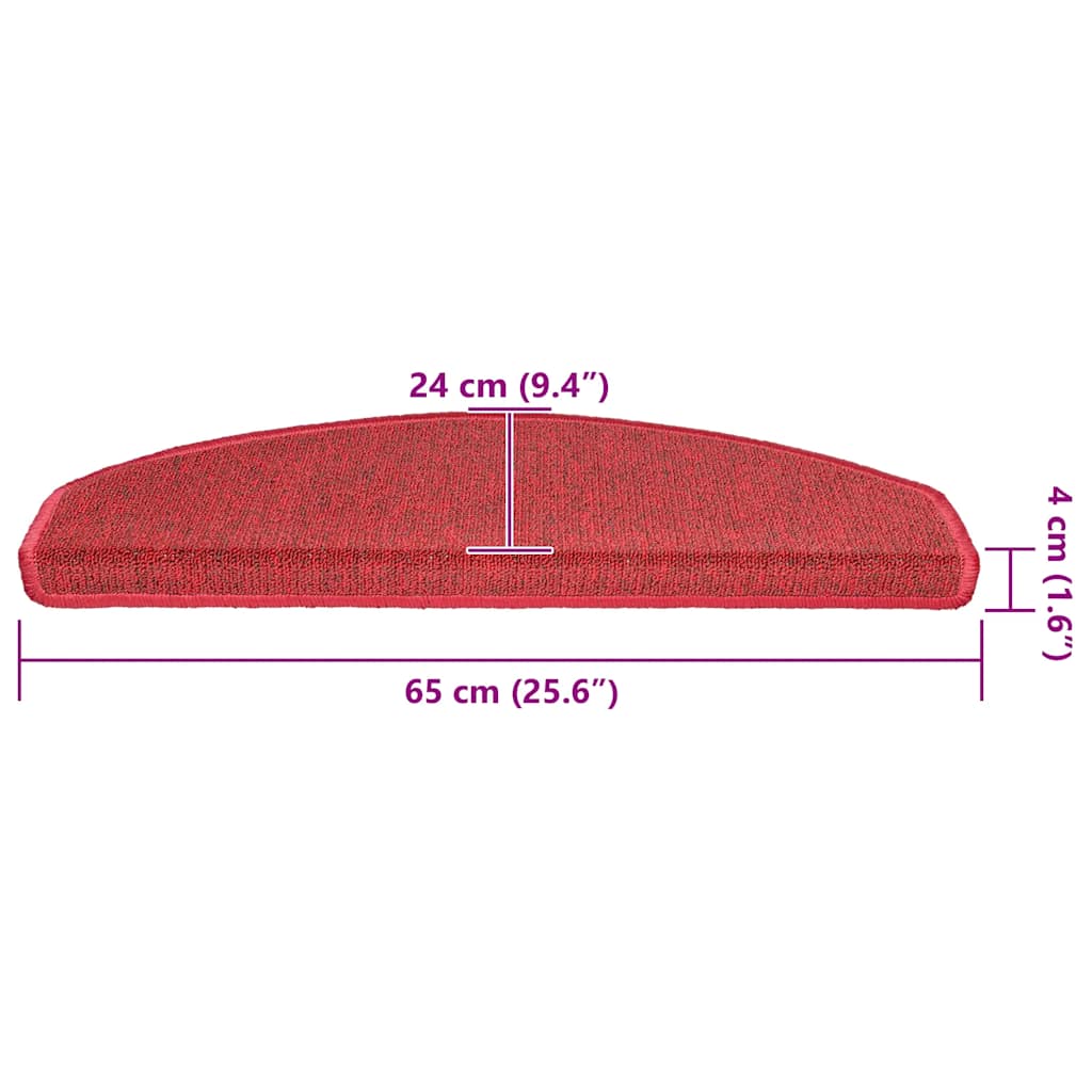 Stufenmatten 20 Stk. 65x24x4 cm Rot Halbrund Groß