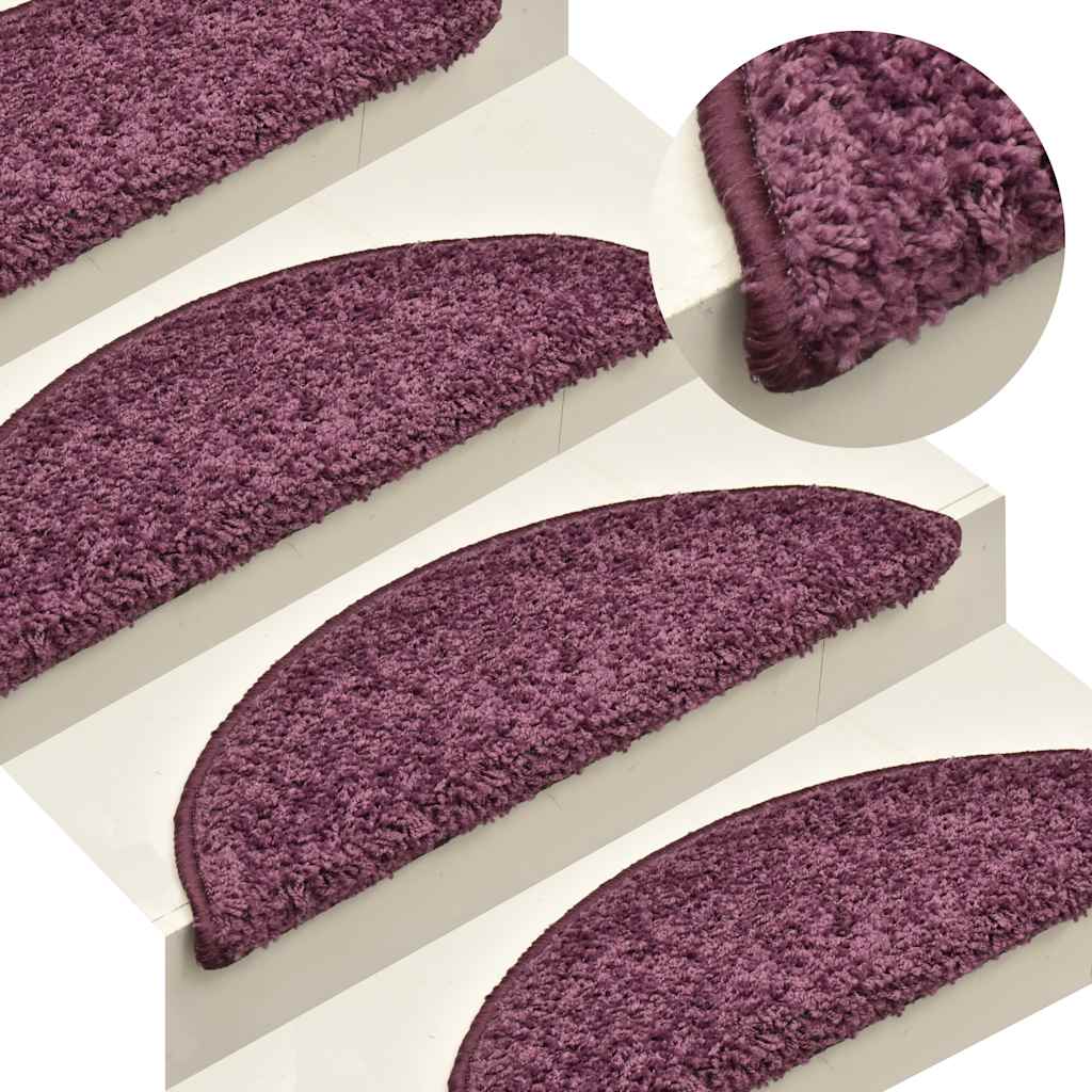 Stufenmatten 30 Stk. 56x17x3 cm Dunkelviolett Halbrund