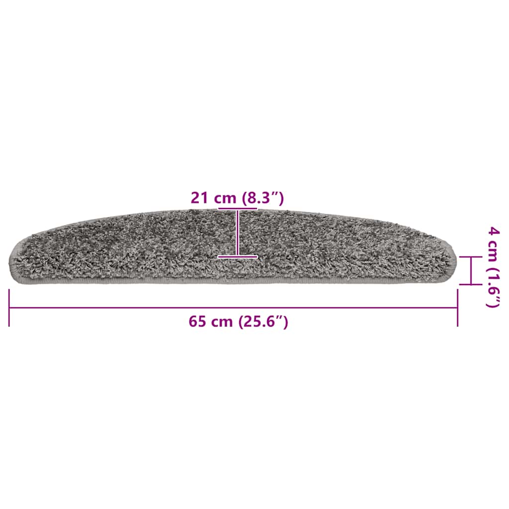 Stufenmatten 30 Stk. 65x21x4 cm Grau Halbrund Groß