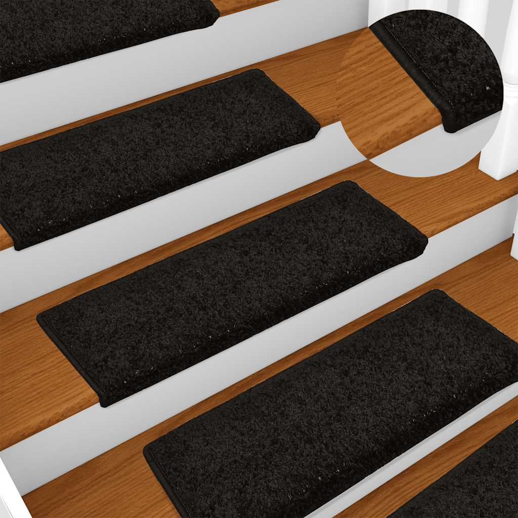 Stufenmatten 30 Stk. 65x21x4 cm Schwarz Rechteckiger Rand