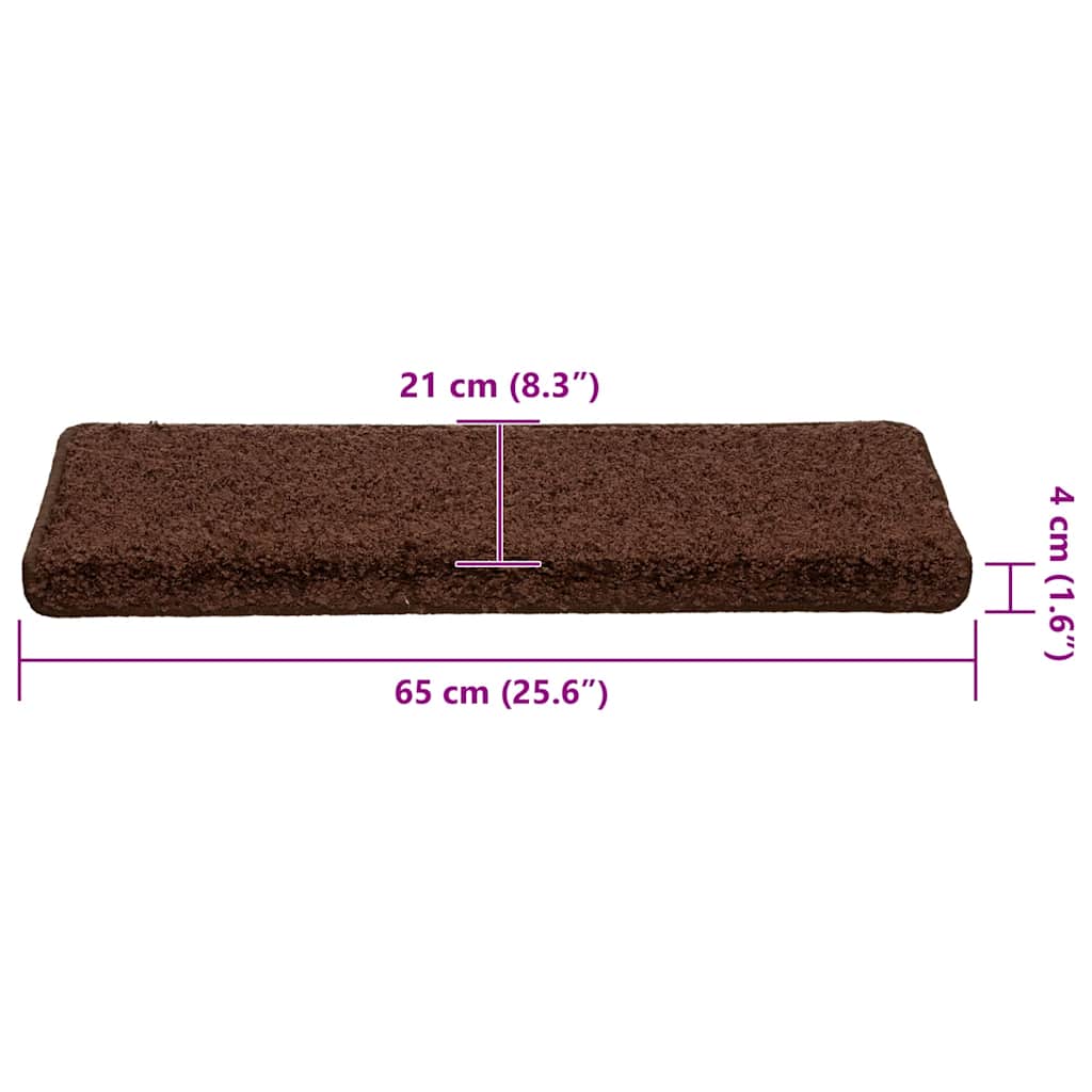 Stufenmatten 30 Stk. 65x21x4 cm Braun Rechteckiger Rand