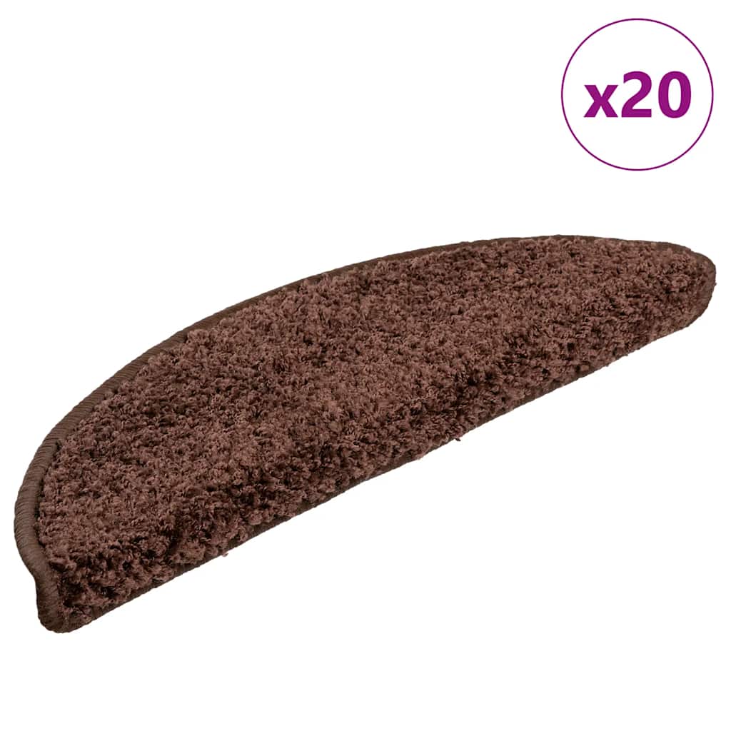 Stufenmatten 20 Stk. 56x17x3 cm Braun Halbrund