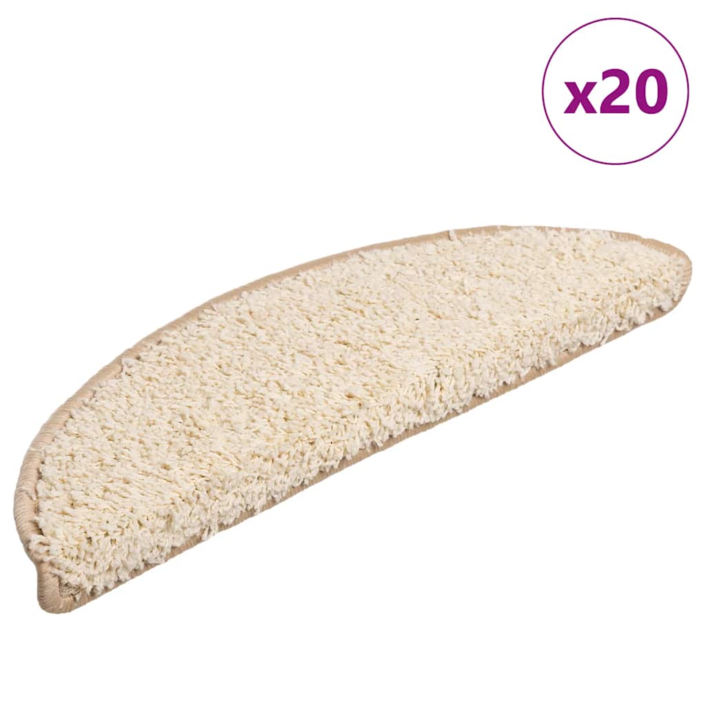Stufenmatten 20 Stk. 56x17x3 cm Creme Halbrund